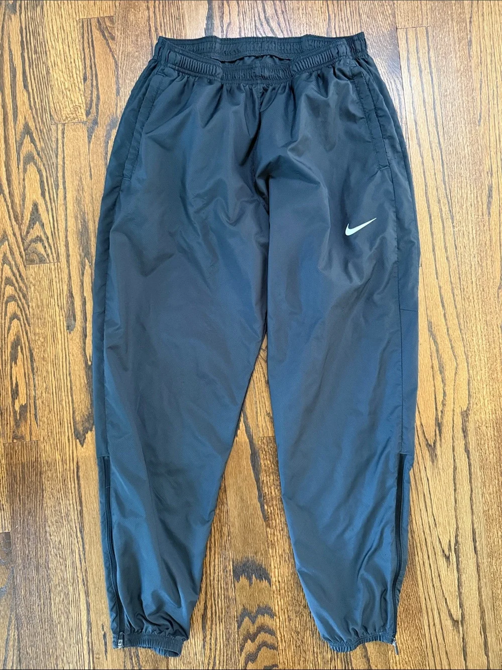 Nike Women’s Large Black Track Joggers with White Swoosh